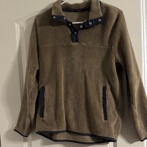 Brown Fleece Pullover with Dark gray Accents